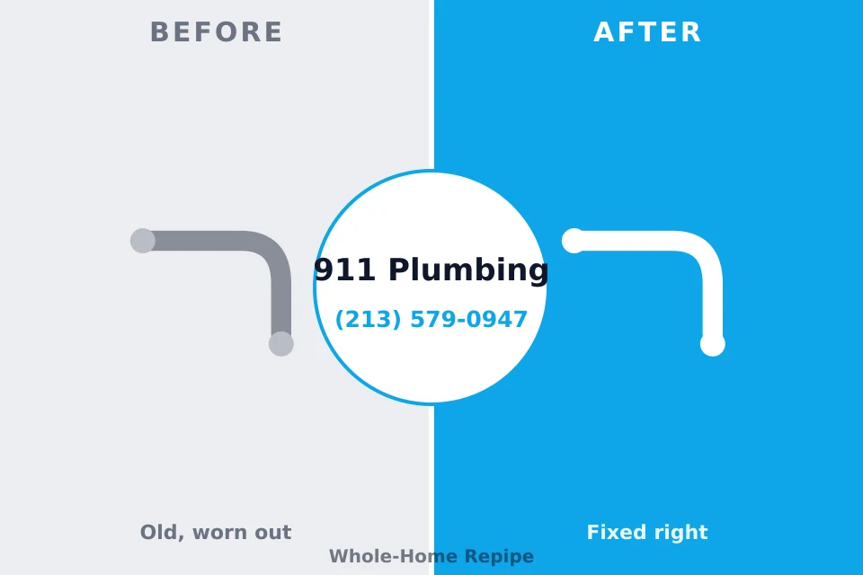 Before and after: plumbing company Adair Village, OR